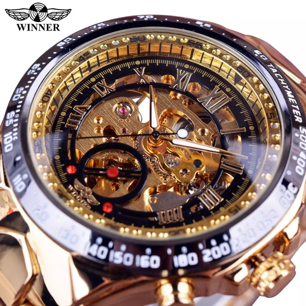 Storazone Winner Mechanical Sport Design Bezel Fashion Watch Mens Watches Top Brand Luxury Montre Homme Clock Men Automatic Skeleton Watch