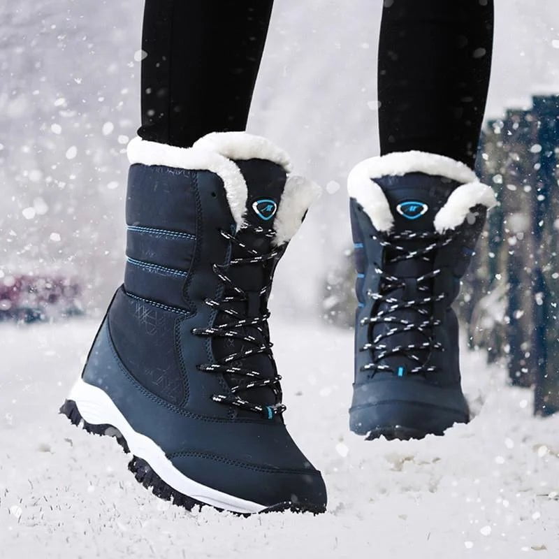 Storazone Winter Shoes Waterproof Boots Women Snow Boots Plush Warm Ankle Boots For Women Female Winter Shoes Booties Botas Mujer