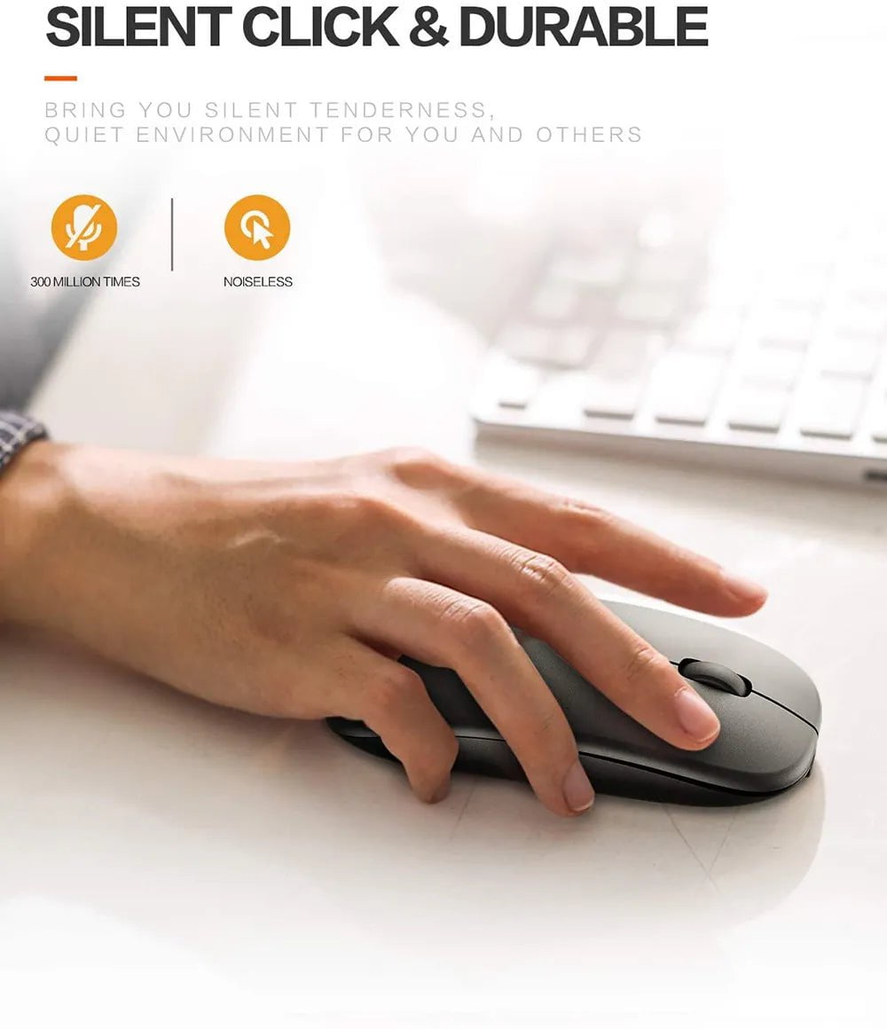 Storazone Wireless Rechargeable Mouse for Laptop Computer PC,  Slim Mini Noiseless Cordless Mouse, 2.4G Mice for Home/Office