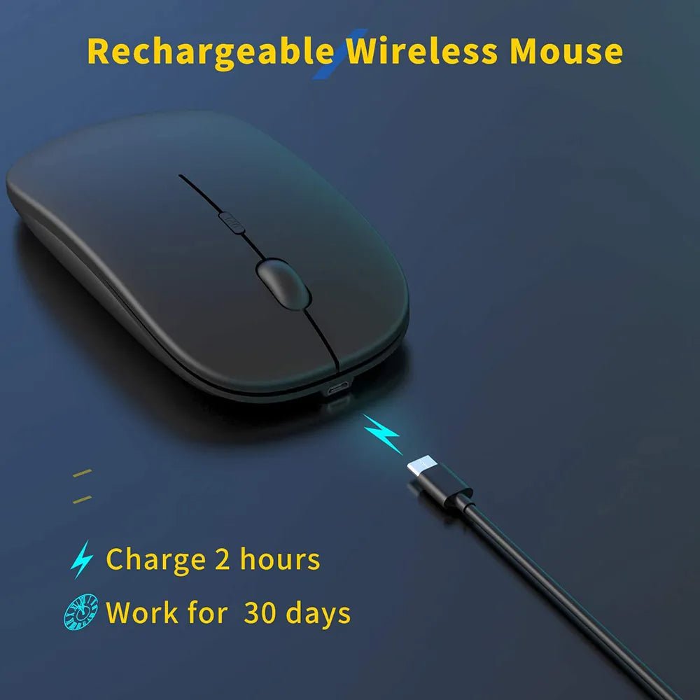 Storazone Wireless Rechargeable Mouse for Laptop Computer PC,  Slim Mini Noiseless Cordless Mouse, 2.4G Mice for Home/Office