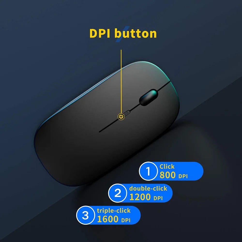 Storazone Wireless Rechargeable Mouse for Laptop Computer PC,  Slim Mini Noiseless Cordless Mouse, 2.4G Mice for Home/Office