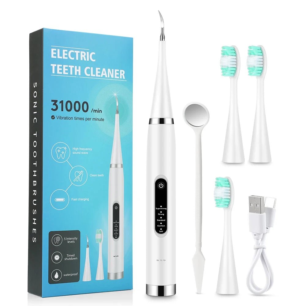 Storazone with 3 heads 1 Electric Teeth Whitening Dental Calculus Scaler Plaque Coffee Stain Tartar Removal High Frequency Sonic Toothbrush Teeth Cleaner