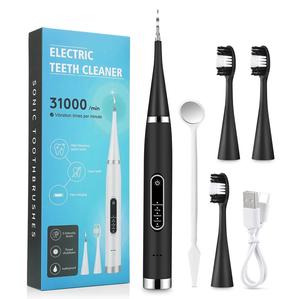 Storazone with 3 heads Electric Teeth Whitening Dental Calculus Scaler Plaque Coffee Stain Tartar Removal High Frequency Sonic Toothbrush Teeth Cleaner