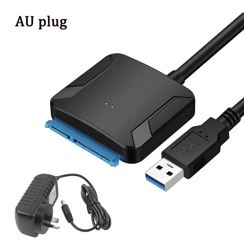 Storazone With AU Plug / 40cm USB 3.0 To Sata 3 Adapter Converter Cable USB3.0 Hard Drive Converter Cable For Samsung Seagate WD 2.5 3.5 HDD SSD Adapter