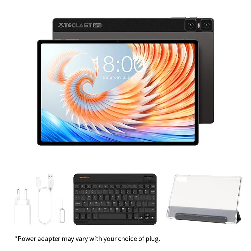 Storazone With Case N Keyboard / EU Plug / CHINA Teclast T45HD 10.51 inch Tablet Android 13 Incell Fully Laminated 8GB+8GB RAM 128GB ROM UNISOC T606 8-Core 1200x1920 IPS 4G LTE