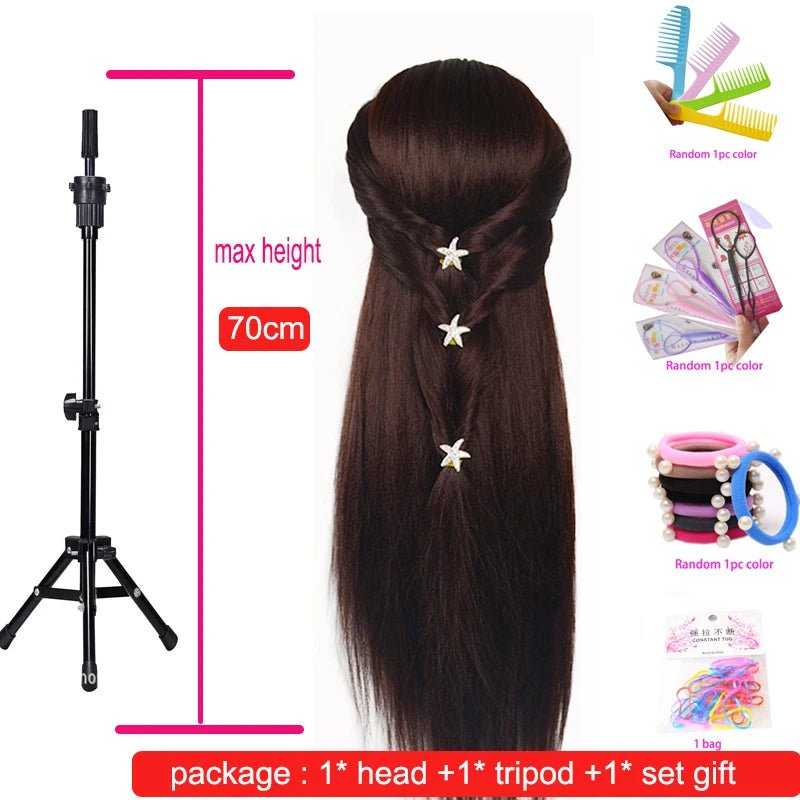 Storazone with small tripod / CHINA 100% High Temperature Fiber Blonde Hair Mannequin Head Training Head For Braid Hairdressing Manikin Doll Head With Clamp