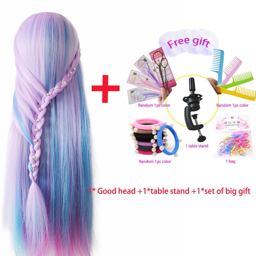 Storazone with stand 10 / CHINA 100% High Temperature Fiber Blonde Hair Mannequin Head Training Head For Braid Hairdressing Manikin Doll Head With Clamp