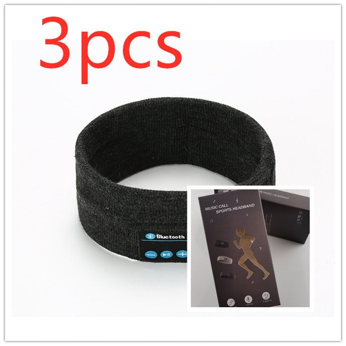 STORAZONE Woman fashion and Outdoor 3pcs Dark Grey1 with box Wireless Bluetooth Headband Outdoor Fitness Yoga Headband