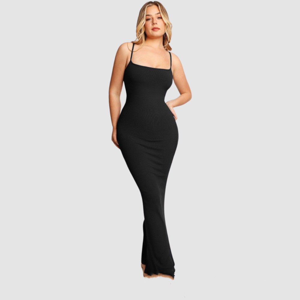 STORAZONE Woman fashion and Outdoor Black / 2XL Women's Shapewear Dress Jumpsuit Tummy Tuck Lift Corset Open Crotch Suspender Tight Long Skirt Chest Pad Bodysuit Dress