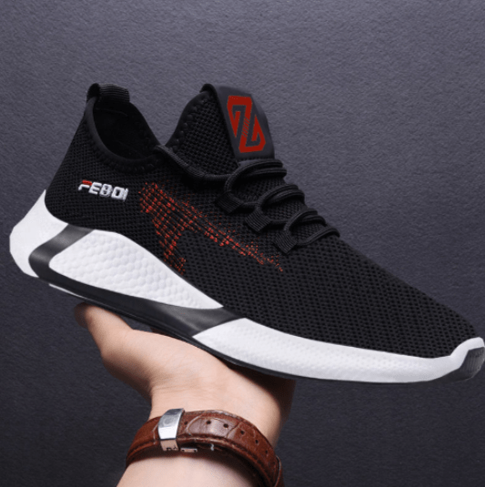 STORAZONE Woman fashion and Outdoor Black / 39 New Sports Shoes Men's Breathable Casual Mesh Shoes Comfort Increase Lace-up Non-slip Low-top Running Shoes