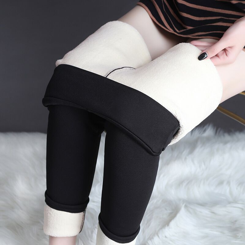 STORAZONE Woman fashion and Outdoor Black / 3XL Winter Leggings Warm Thick High Stretch Lamb Cashmere Leggins Skinny Fitness Woman Pants