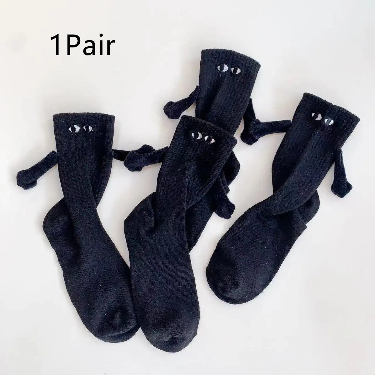 STORAZONE Woman fashion and Outdoor Black / One size Magnetic Suction Hand In Hand Couple Socks Cartoon Lovely Breathable Comfortable Socks For Women Holding Hands Sock