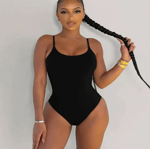 STORAZONE Woman fashion and Outdoor Black round collar / 2XL Summer Bikini Backless String Large Size Sexy Solid Color Triangle One-piece Swimsuit Womens Clothing