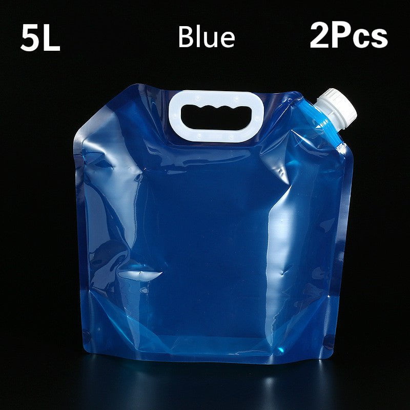 STORAZONE Woman fashion and Outdoor Blue 5L 2pcs PVC Outdoor Camping Hiking Foldable Portable Water Bags Container