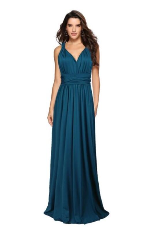 STORAZONE Woman fashion and Outdoor Dark blue1 / L Women Bandage Convertible Boho Maxi Dress