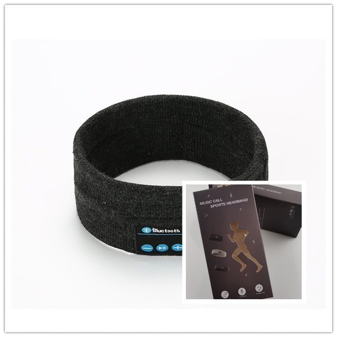 STORAZONE Woman fashion and Outdoor Dark Grey1 with box Wireless Bluetooth Headband Outdoor Fitness Yoga Headband
