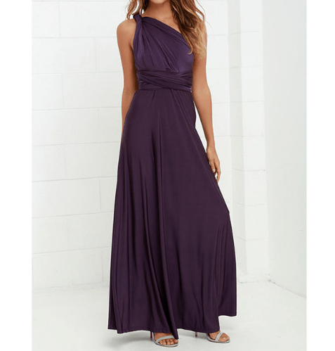 STORAZONE Woman fashion and Outdoor Dark purple / L Women Bandage Convertible Boho Maxi Dress