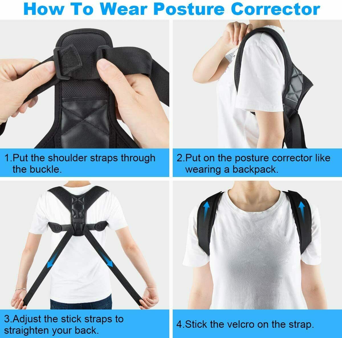 STORAZONE Woman fashion and Outdoor default Posture Corrector Men Women Upper Back Pain Brace Clavicle Support Straightener