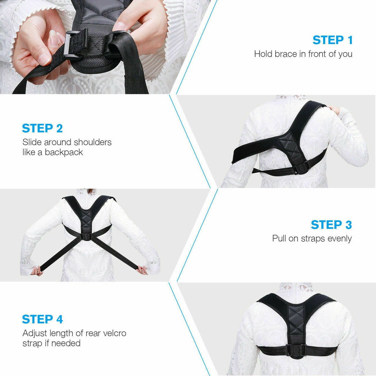 STORAZONE Woman fashion and Outdoor default Posture Corrector Men Women Upper Back Pain Brace Clavicle Support Straightener