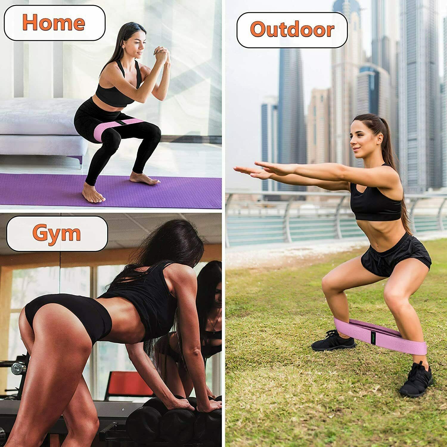 STORAZONE Woman fashion and Outdoor default Workout Resistance Bands Loop Set Fitness Yoga Legs & Butt Workout Exercise Band