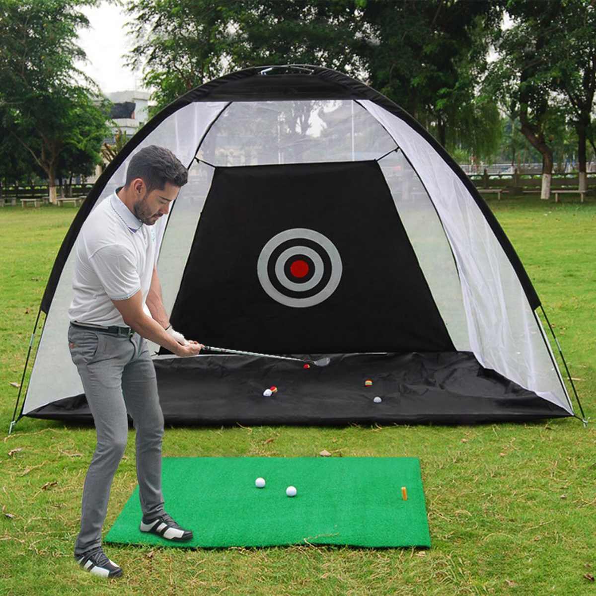 STORAZONE Woman fashion and Outdoor Golf Practice Net Tent Golf Hitting Cage Garden Grassland Practice Tent Golf Training Equipment Mesh Outdoor