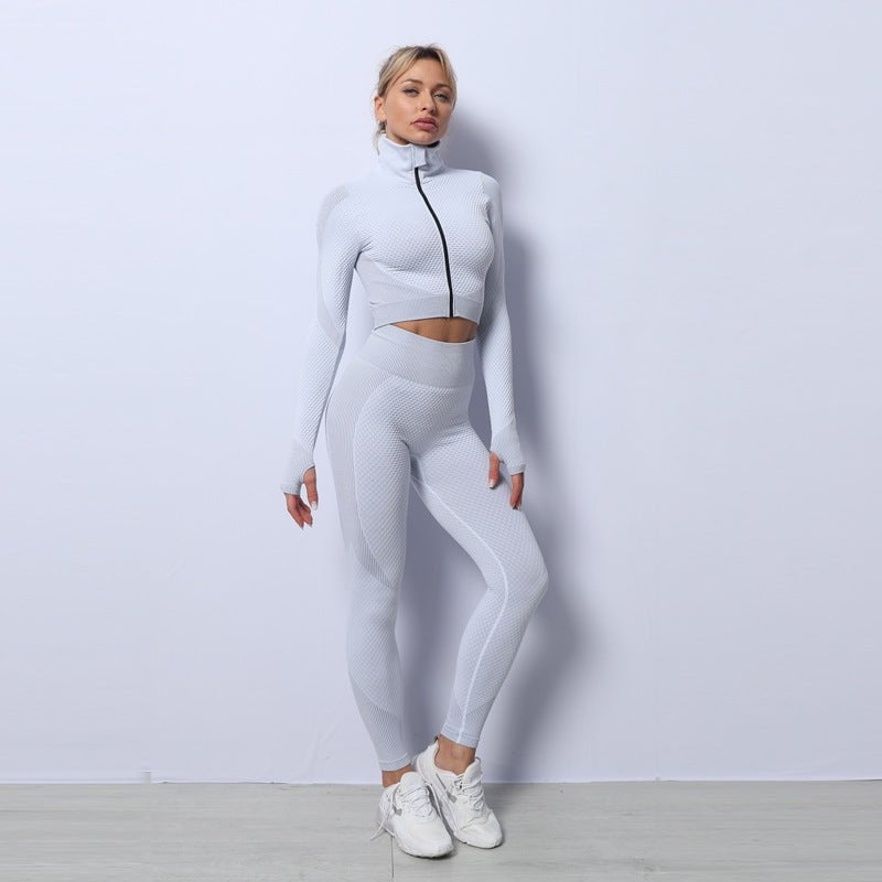 STORAZONE Woman fashion and Outdoor Gray / 4XL 3PCS Yoga Set Seamless Sport Set Women Gym Clothing Leggings Women Crop Top Sports Bra Women Fitness Gym Set Womens Outfits Tracksuit