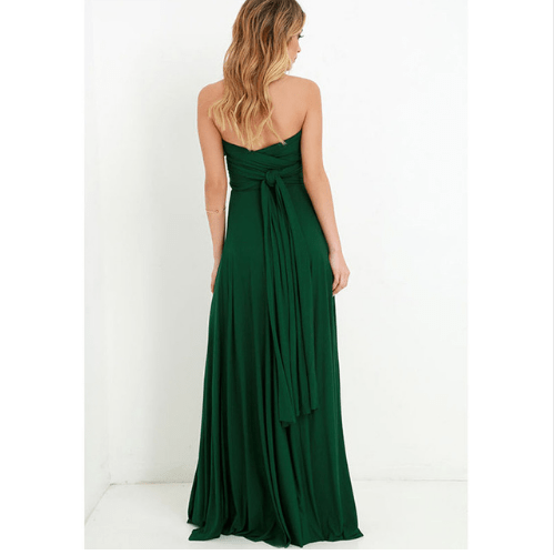 STORAZONE Woman fashion and Outdoor Green / L Women Bandage Convertible Boho Maxi Dress