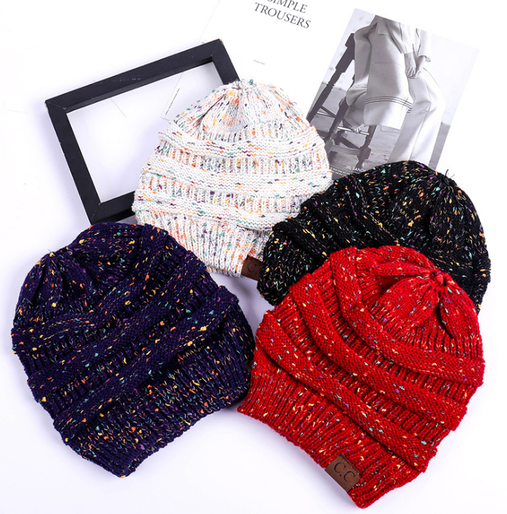 STORAZONE Woman fashion and Outdoor High Bun Ponytail Beanie Hat Chunky Soft Stretch Cable Knit Warm Fuzzy Lined Skull Beanie Acrylic Hats Men And Women