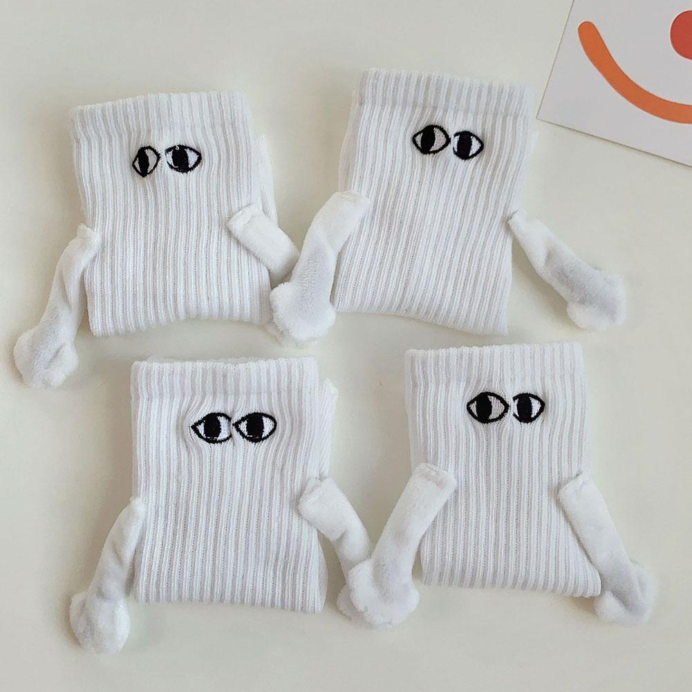 STORAZONE Woman fashion and Outdoor Magnetic Suction Hand In Hand Couple Socks Cartoon Lovely Breathable Comfortable Socks For Women Holding Hands Sock