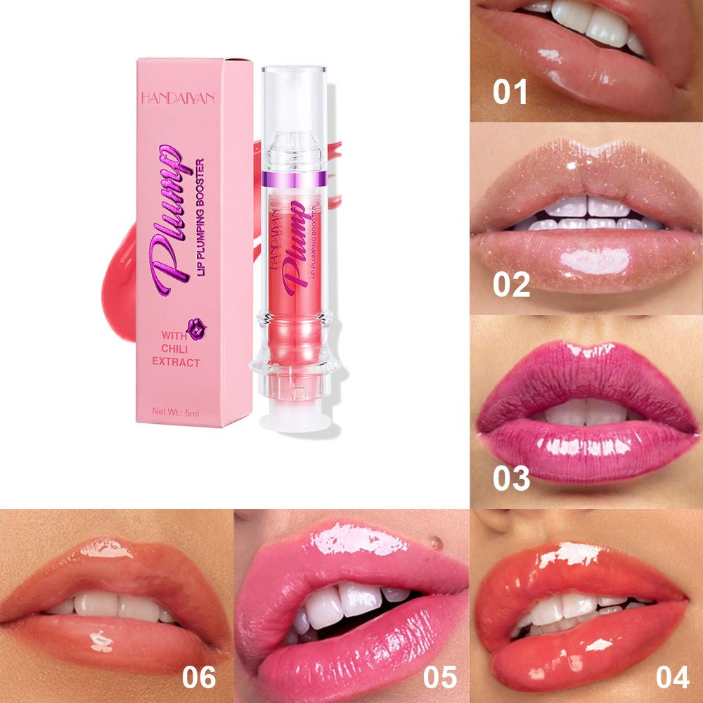 STORAZONE Woman fashion and Outdoor New Tube Lip Rich Lip Color Slightly Spicy Lip Honey Lip Glass Mirror Face Lip Mirror Liquid Lipstick