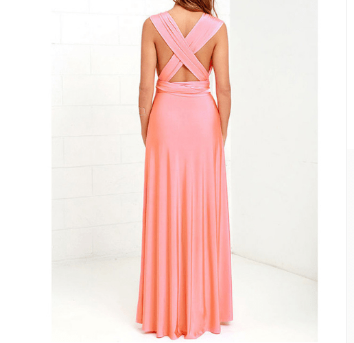 STORAZONE Woman fashion and Outdoor Pink / L Women Bandage Convertible Boho Maxi Dress