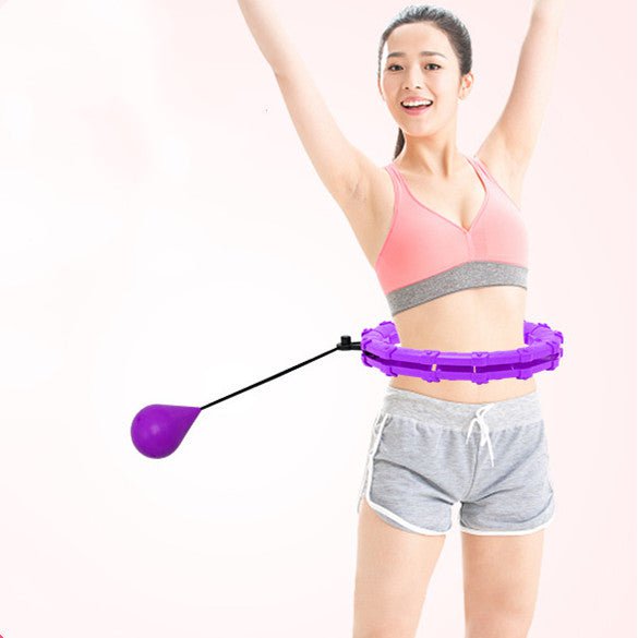 STORAZONE Woman fashion and Outdoor Purple / 24 knots Fitness Ring Adjustable Sport Hoops Abdominal Thin Waist Exercise Detachable Massage Fitness Hoops Gym Home Training Weight Loss