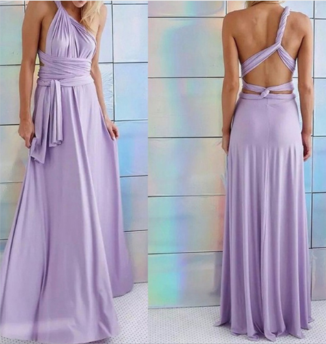 STORAZONE Woman fashion and Outdoor Purple / L Women Bandage Convertible Boho Maxi Dress