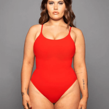 STORAZONE Woman fashion and Outdoor Red round neck / 2XL Summer Bikini Backless String Large Size Sexy Solid Color Triangle One-piece Swimsuit Womens Clothing