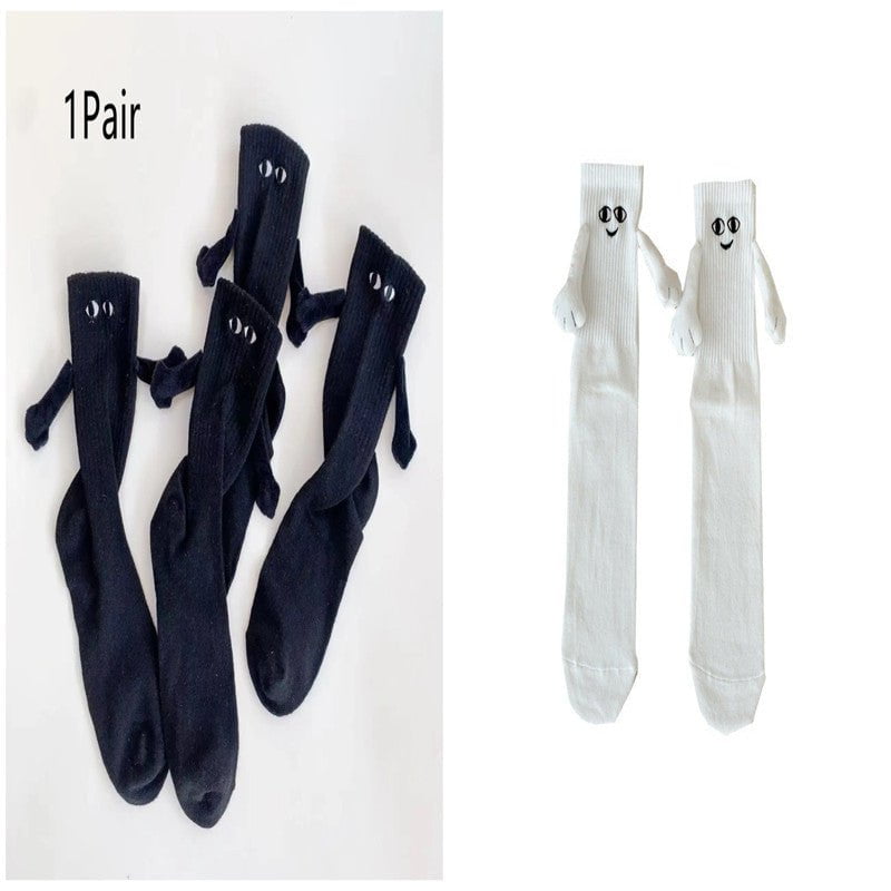 STORAZONE Woman fashion and Outdoor Set1 / One size Magnetic Suction Hand In Hand Couple Socks Cartoon Lovely Breathable Comfortable Socks For Women Holding Hands Sock