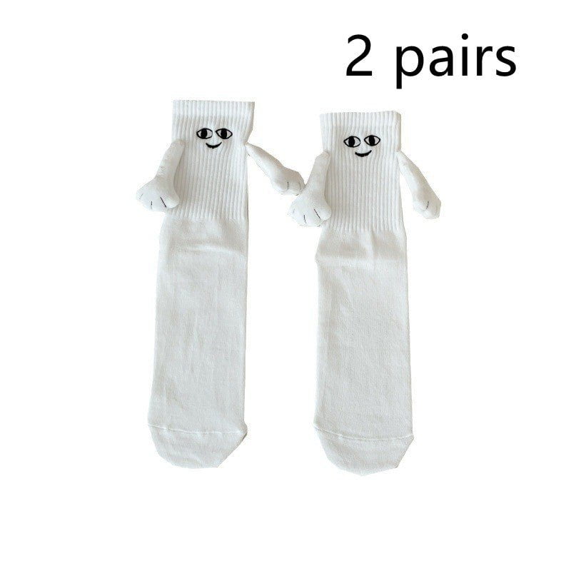 STORAZONE Woman fashion and Outdoor Set3 / One size Magnetic Suction Hand In Hand Couple Socks Cartoon Lovely Breathable Comfortable Socks For Women Holding Hands Sock