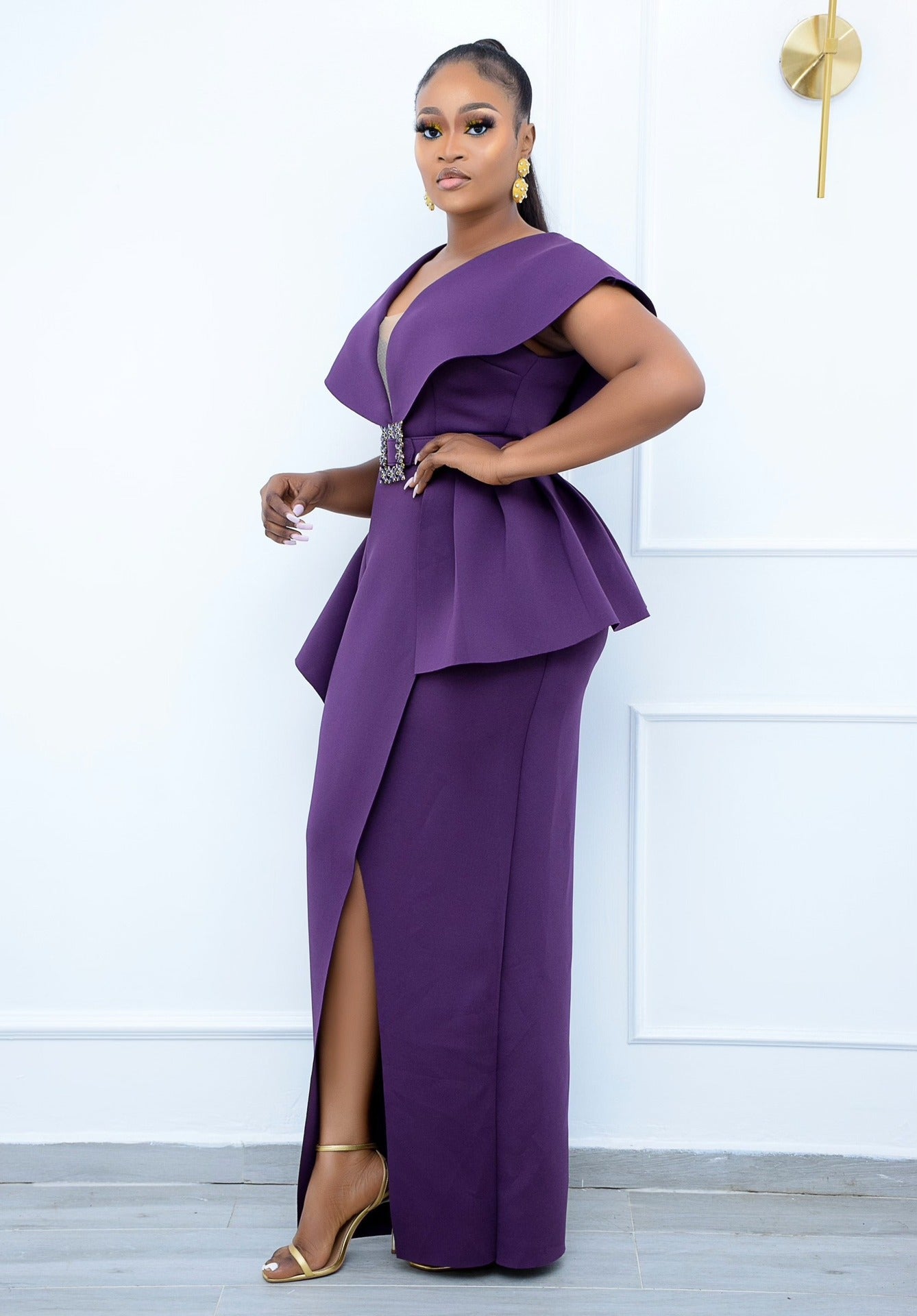 STORAZONE Woman fashion and Outdoor Slim Fit Irregular Long Dress Plus Size High Waist Dress