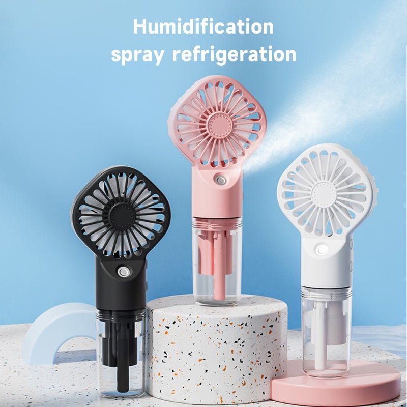 STORAZONE Woman fashion and Outdoor Strong Power Spray Humidification Small Fan Humidification Usb Charging Portable Fan Icy And Refreshing Fan Water Supplement