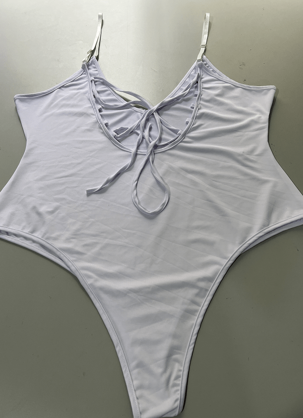 STORAZONE Woman fashion and Outdoor Summer Bikini Backless String Large Size Sexy Solid Color Triangle One-piece Swimsuit Womens Clothing
