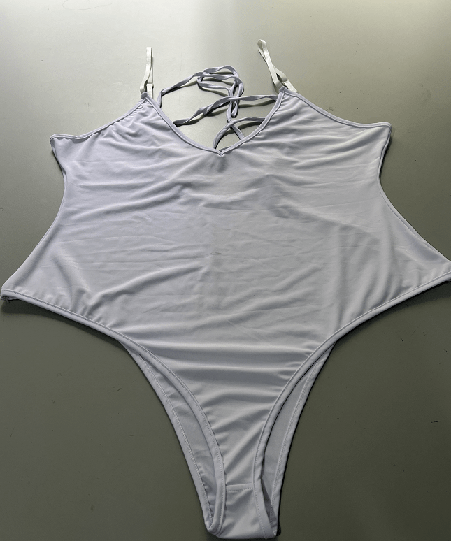 STORAZONE Woman fashion and Outdoor Summer Bikini Backless String Large Size Sexy Solid Color Triangle One-piece Swimsuit Womens Clothing