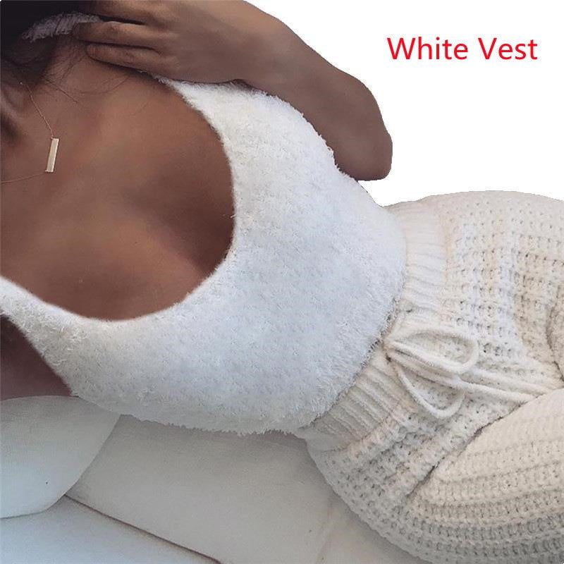 STORAZONE Woman fashion and Outdoor White vest / S 3pcs Womens Clothing Long Sleeve Crop Tank Top And Drawstring Shorts Pajama Set