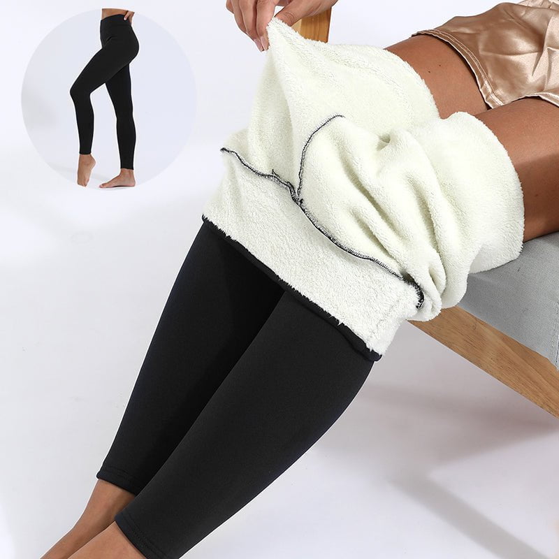 STORAZONE Woman fashion and Outdoor Winter Leggings Warm Thick High Stretch Lamb Cashmere Leggins Skinny Fitness Woman Pants