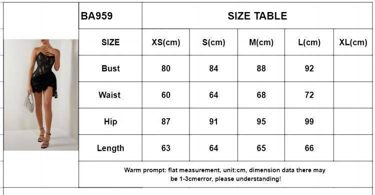 STORAZONE Woman fashion and Outdoor Women's Sexy Lace See-through Stitching Waist Tube Top Dress