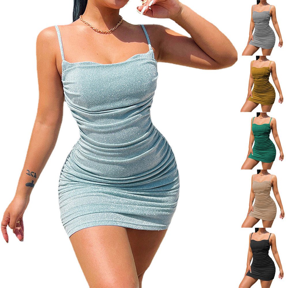 STORAZONE Woman fashion and Outdoor Women's Sleeveless Evening Party Bodycon Spaghetti Strap Dress