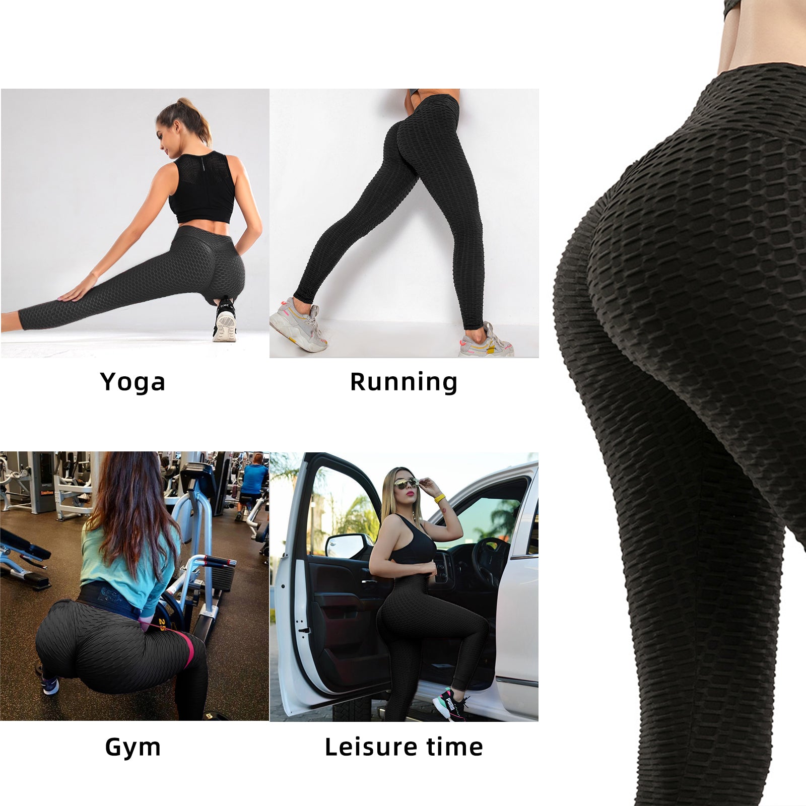 STORAZONE Woman fashion and Outdoor Women TIK Tok Leggings Bubble Textured Leggings Butt Lifting Yoga Pants Black Amazon Banned