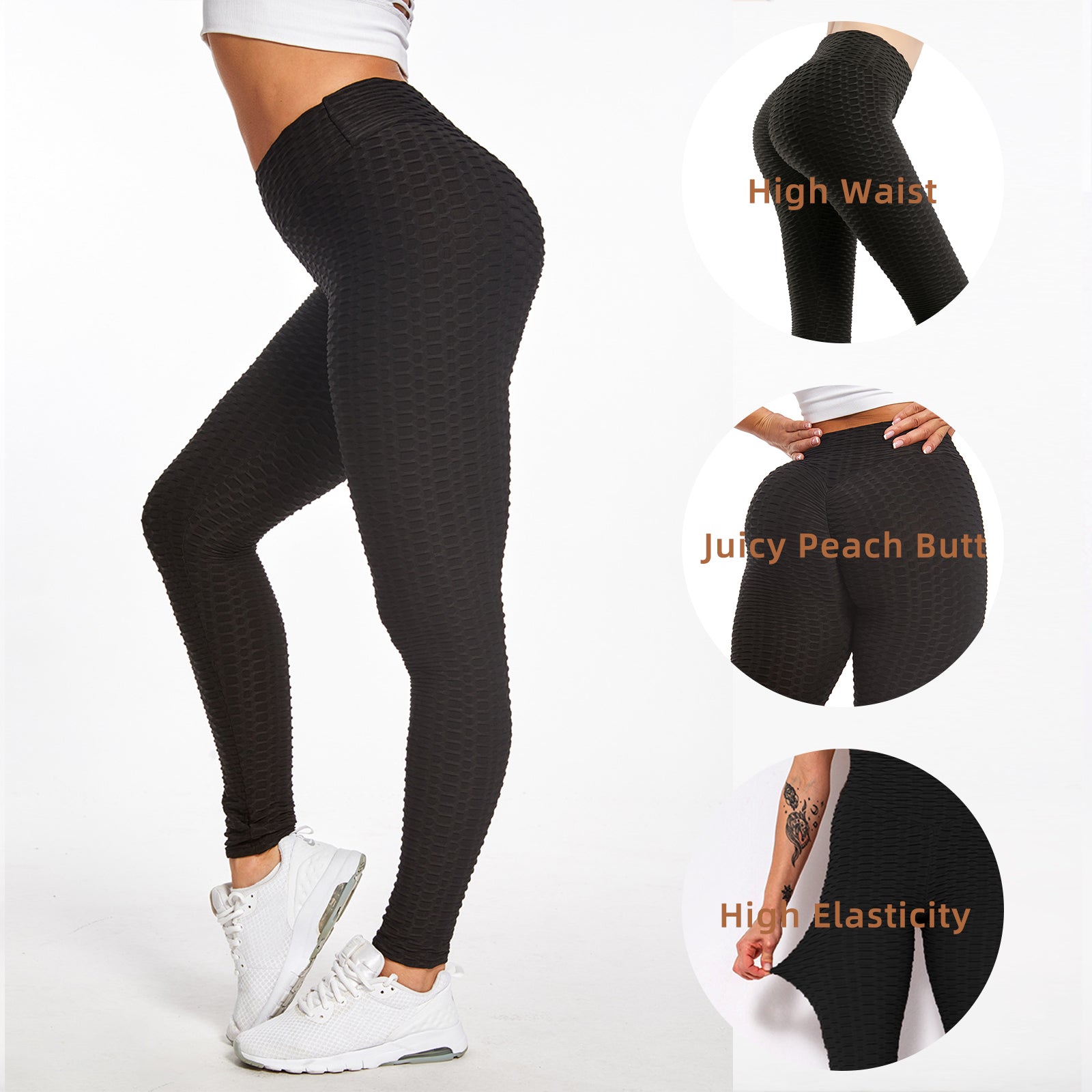 STORAZONE Woman fashion and Outdoor Women TIK Tok Leggings Bubble Textured Leggings Butt Lifting Yoga Pants Black Amazon Banned