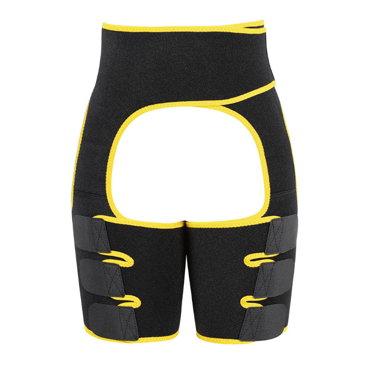 STORAZONE Woman fashion and Outdoor Yellow / L Sports Waist Belt Adjustable One-piece Girdle Leg Straps