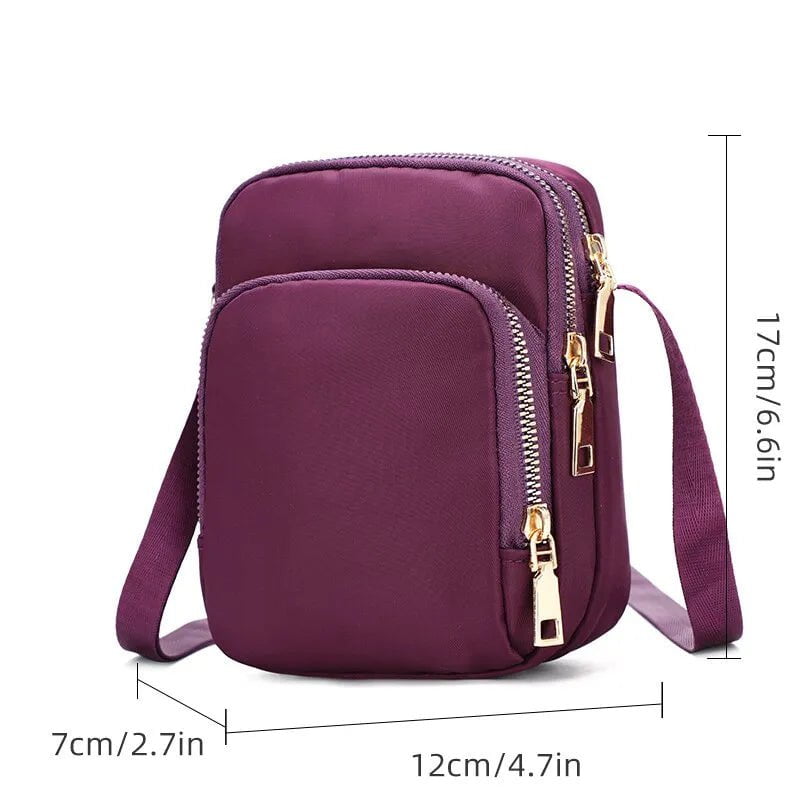 Storazone Women Bag Waterproof Shoulder Bag Crossbody Zipper Mobile Phone Lady Female Multifunction Handbag Wrist Purse Womens Pouch