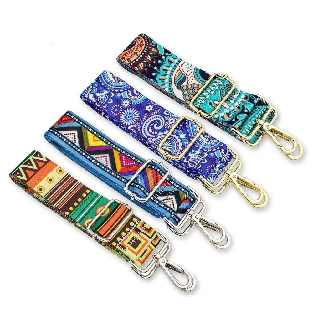 Storazone Women Colorful Fabric Shoulder Strap Lady Bag Accessories Adjustable Removable Wide Shoulder Crossbody Messenger Nylon Bag Strap