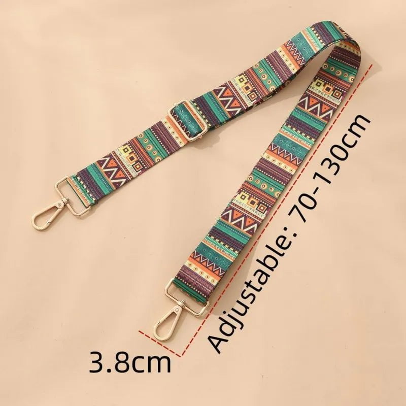 Storazone Women Colorful Fabric Shoulder Strap Lady Bag Accessories Adjustable Removable Wide Shoulder Crossbody Messenger Nylon Bag Strap